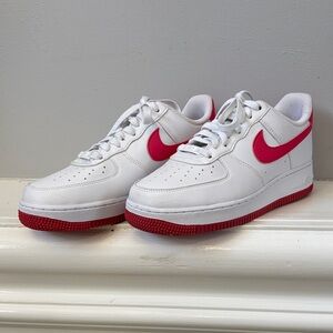 Nike White Sneakers with Pink Swoosh for Kids